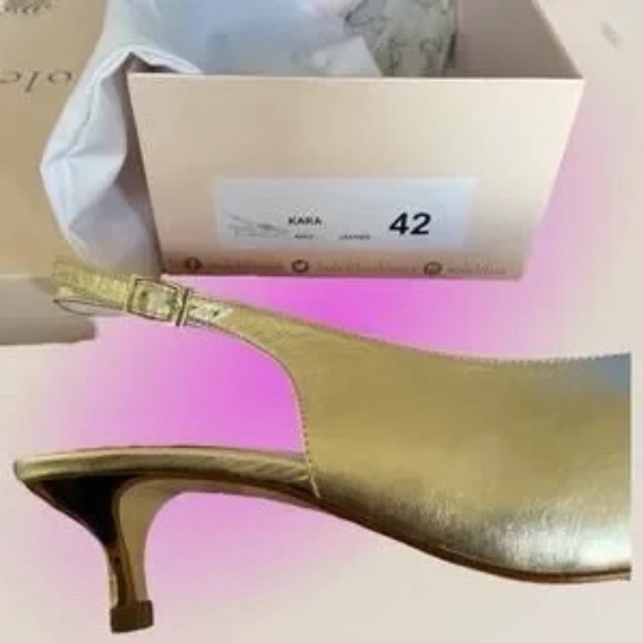Sole Bliss- Kara Gold Leather NIB Sz 42 (US 11) - Picture 4 of 12